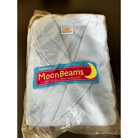 Haband MoonBeams Light Blue Fleece Robe One Size Fits All NWT Sealed - Picture 1 of 4